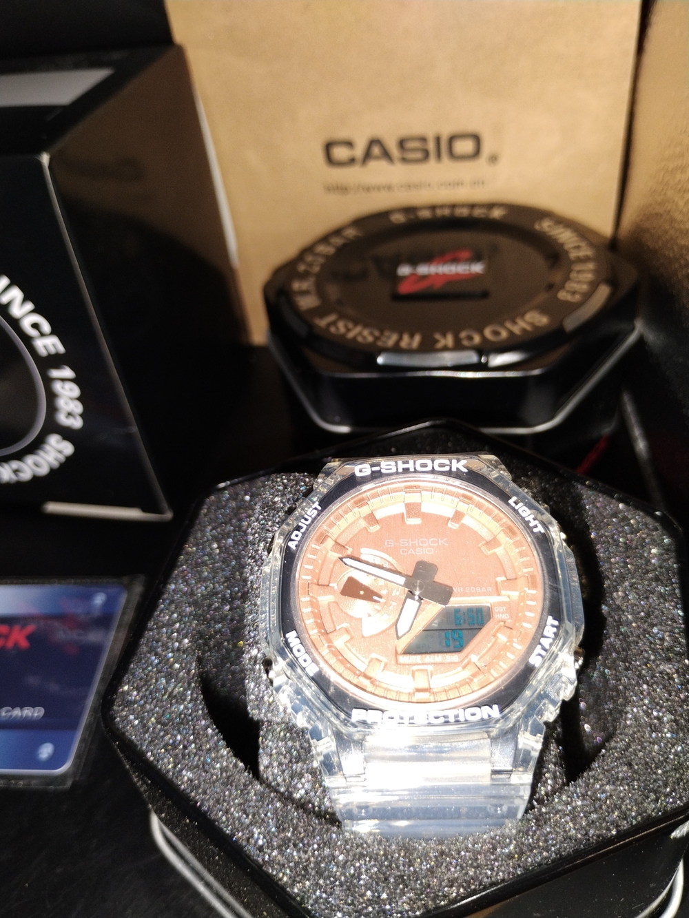 Casio G-Shock Clear Case Rose Gold Dial Men's Watch